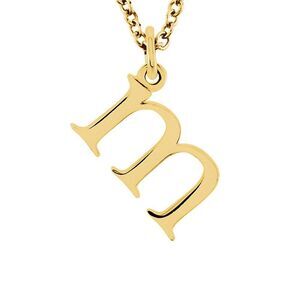 The Abbey Lower Case Initial 'm' Necklace in 14k Yellow Gold, 16 Inch